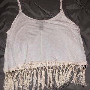 Cami with crochet tassels